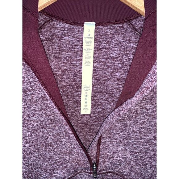 Lululemon Always Alert 1/2 Zip in Heathered Garnet - Picture 9 of 14